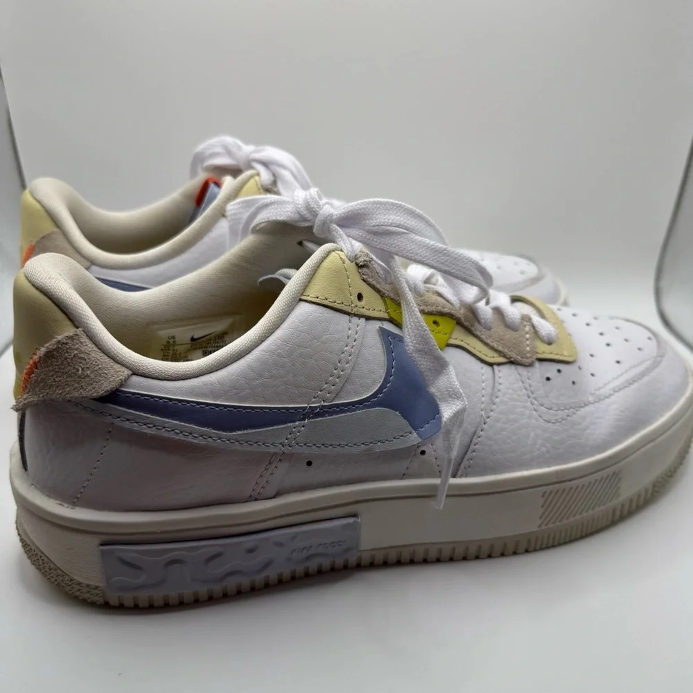 Nike Air Force 1 Fontanka White, yellow and Light Blue Sneakers